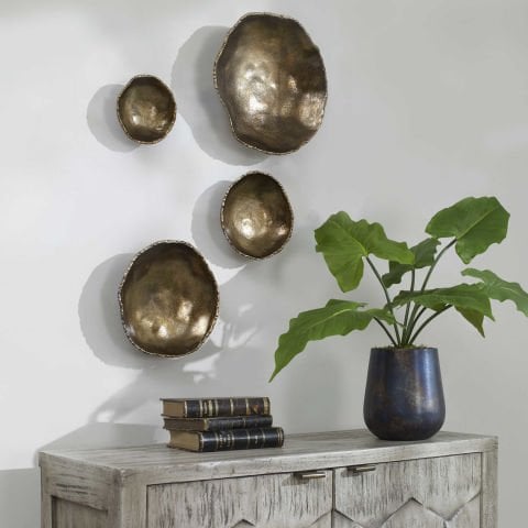 LUCKY COINS METAL WALL DECOR S/4