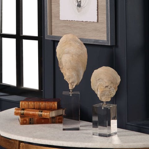 OYSTER SHELL SCULPTURES S/2