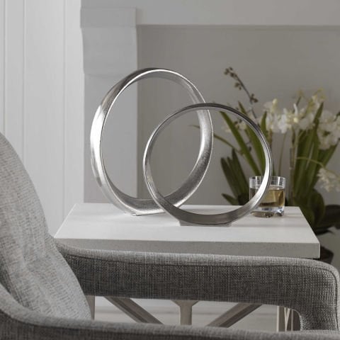 ORBITS RING SCULPTURES NICKEL S/2