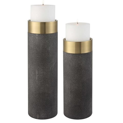 WESSEX CANDLEHOLDERS GRAY S/2