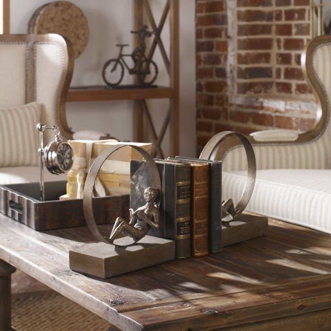 LOUNGING READER BOOKENDS S/2