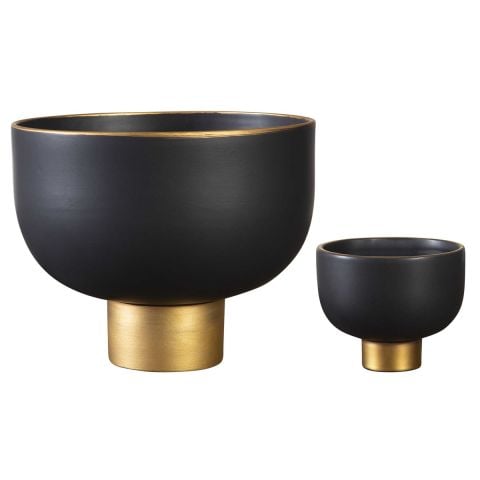 OFFERING BOWLS BLACK S/2