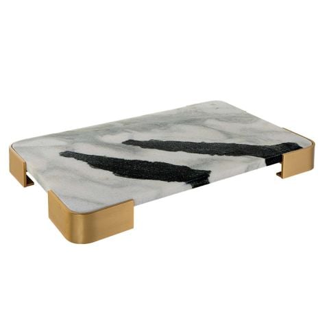 ELEVATED TRAY/PLATEAU PANDA MARBLE MEDIUM