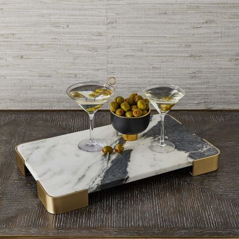 ELEVATED TRAY/PLATEAU PANDA MARBLE MEDIUM