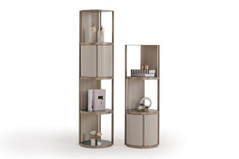 LUNARA KİTAPLIK (TURKUAZ KAPLAMA) (177CM)