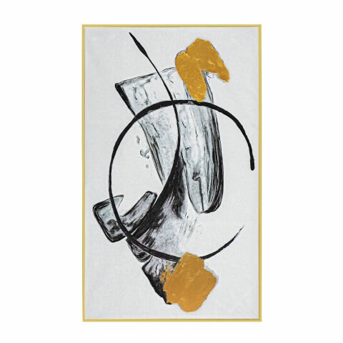URBAN TABLO BLACK & WHITE 90*120 - GOLD