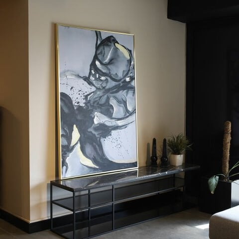 TIMELESS TABLO BLACK 100*150 - GOLD