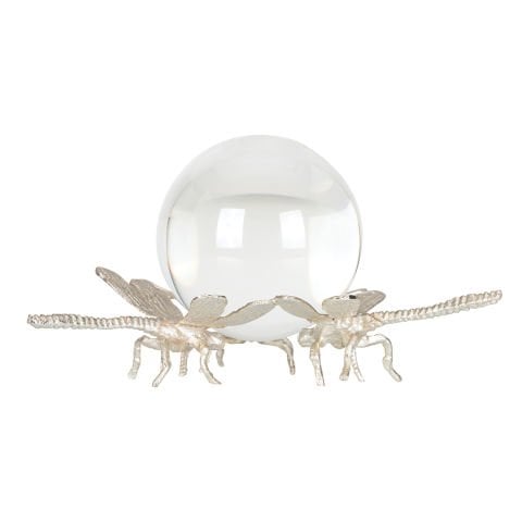 GRACE DRAGONFLY DEKORATİF CAM KÜRE - SILVER