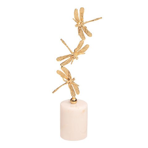 GRACE DRAGONFLY DEKORATİF OBJE SETİ - BRASS