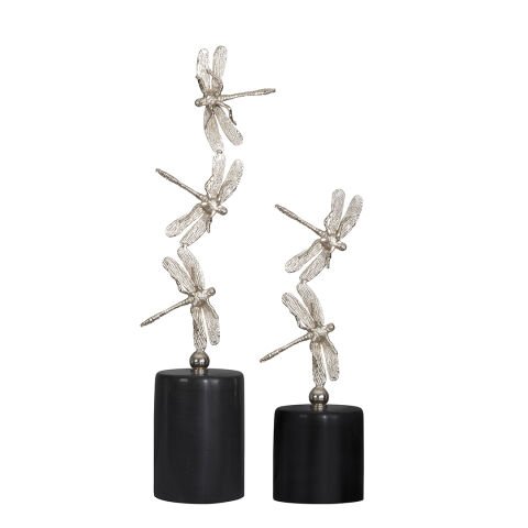 GRACE DRAGONFLY DEKORATİF OBJE SETİ - SILVER